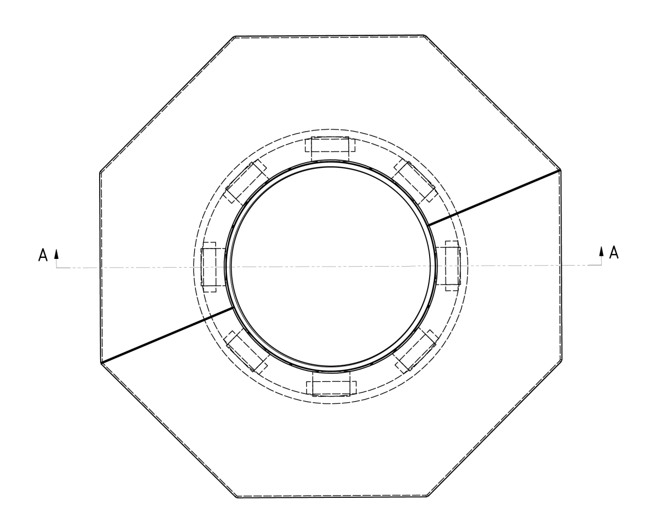 Technical drawing of our product in a top view